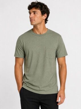 Goodfellow & Co Olive Green Hemp Cotton Pocket Tee Shirt Men’s Large